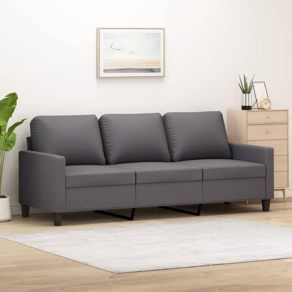 vidaXL 3-Sitzer-Sofa Grau 180 cm Kunstleder Bild 1