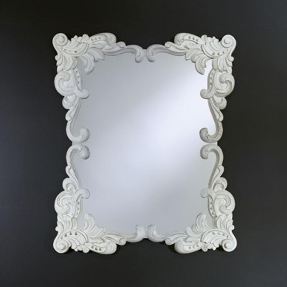 Casa Padrino Barock Wandspiegel Antik Stil Weiß 92 x 110 cm - Barocker Spiegel Antikweiß Bild 1