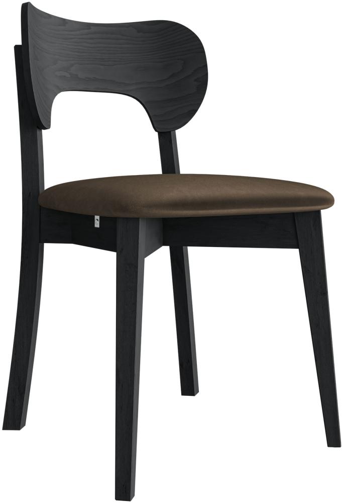 Esszimmerstuhl Gamirut, Stuhl aus Buchenholz für Küche, Restaurant (Schwarz / Magic Velvet 2205) Bild 1