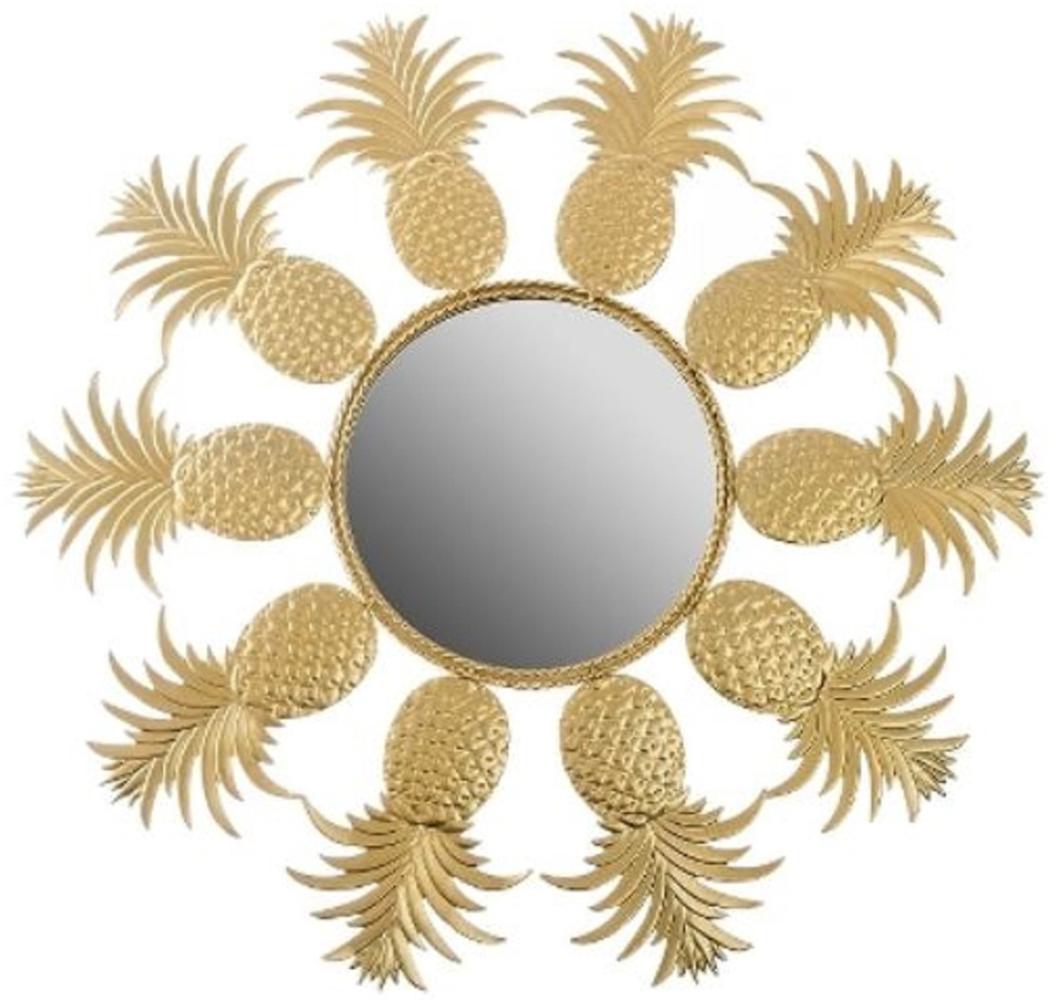 Casa Padrino Designer Spiegel / Wandspiegel im Ananas Design Gold Ø 50 cm - Designermöbel Bild 1
