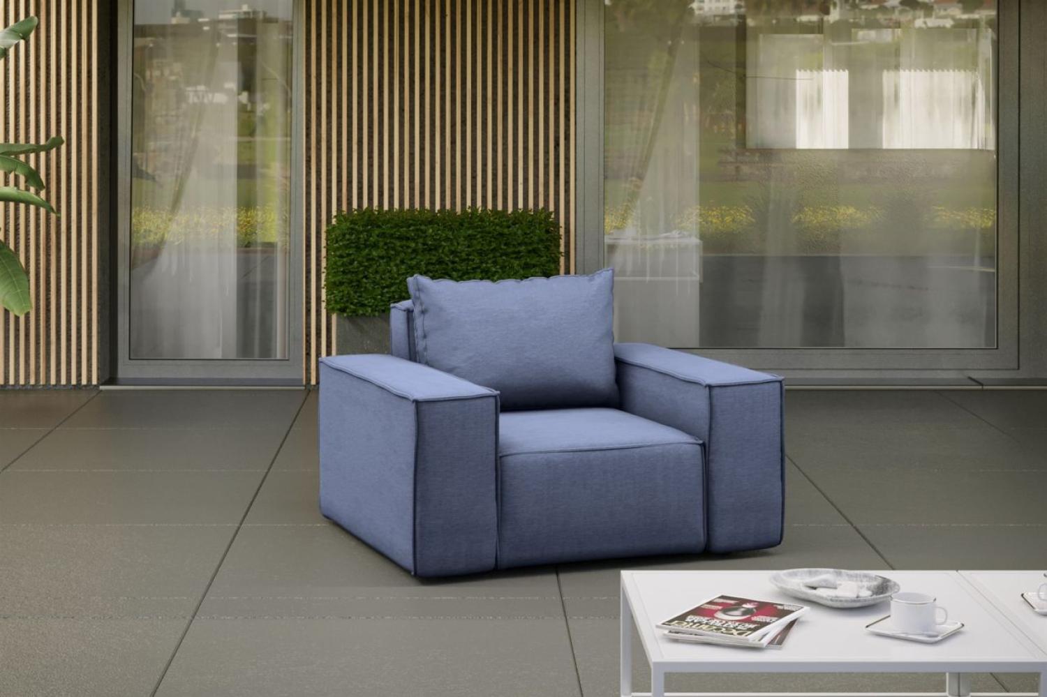 Gartensessel Sessel GARDENT wetterfester Stoff NXL Blau Bild 1
