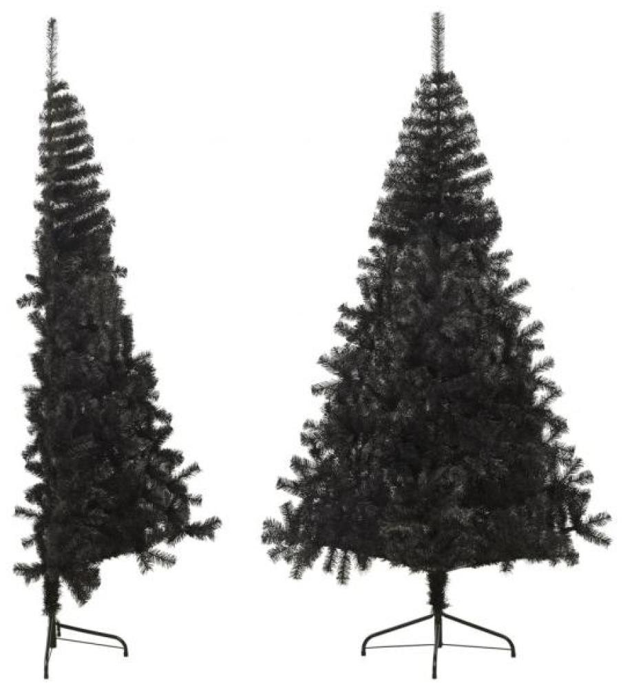 Künstlicher Halb-Weihnachtsbaum mit Ständer Schwarz 240 cm PVC Bild 1