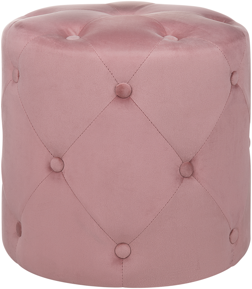 Pouf Samtstoff rosa ⌀ 40 cm COROLLA Bild 1
