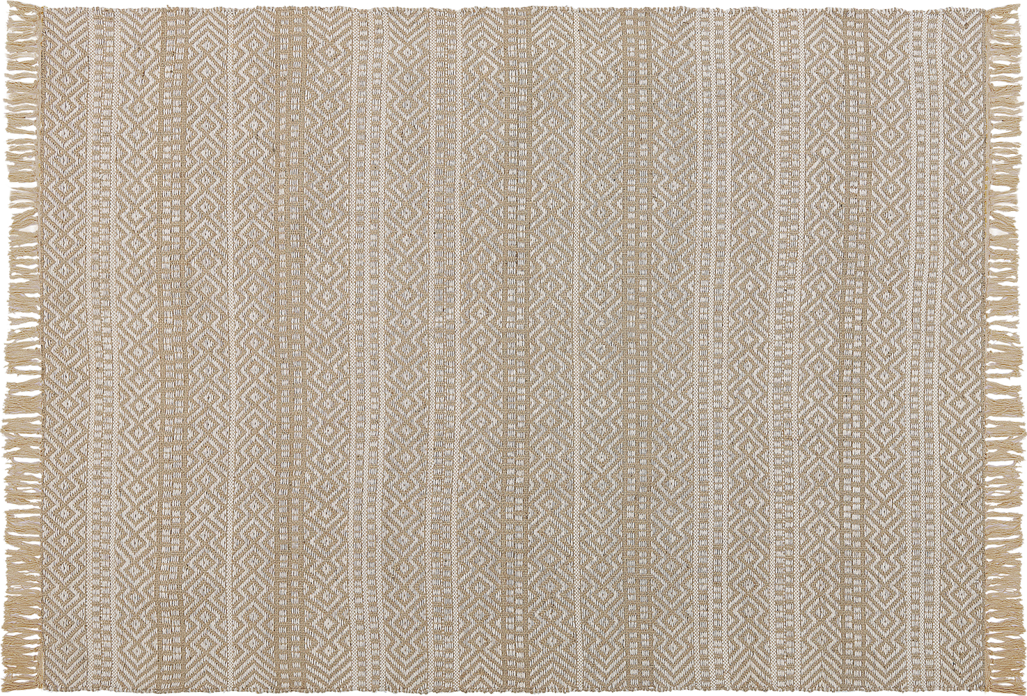 Teppich beige 140 x 200 cm geometrisches Muster Kurzflor zweiseitig DORTYOL Bild 1