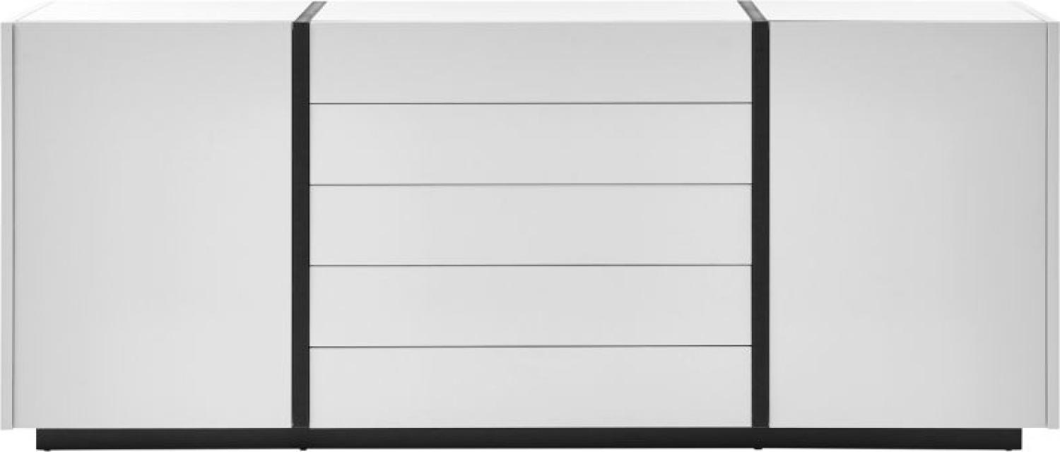 Sideboard Design-M in weiß matt und Fresco grau 190 x 80 cm Bild 1