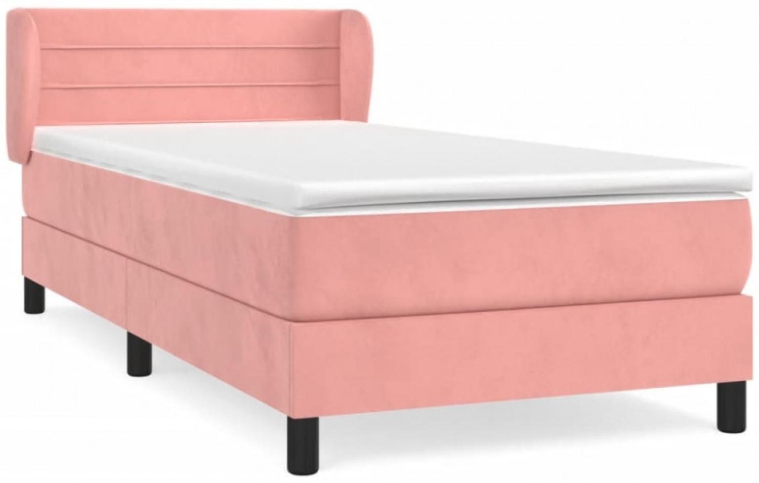 Boxspringbett mit Matratze Rosa 100x200 cm Samt Bild 1