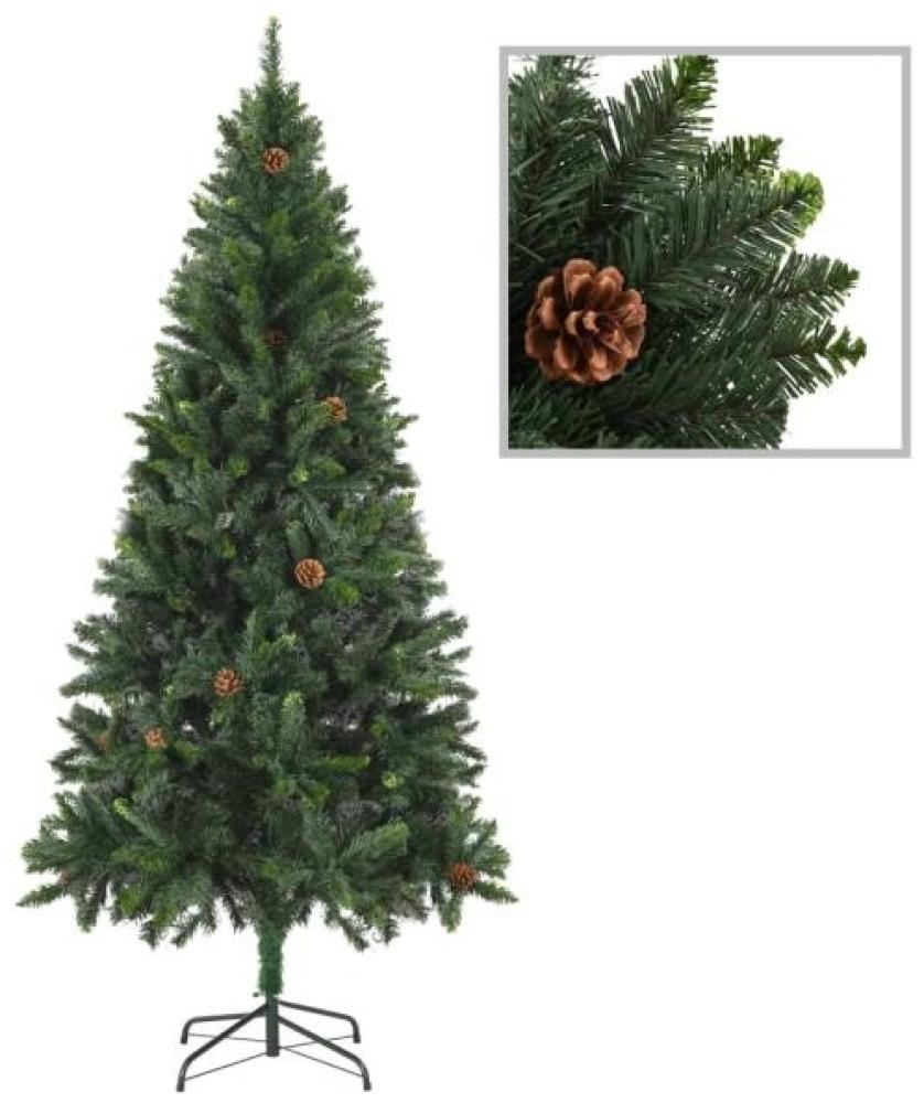 vidaXL Künstlicher Weihnachtsbaum mit Kiefernzapfen Grün 180 cm Bild 1