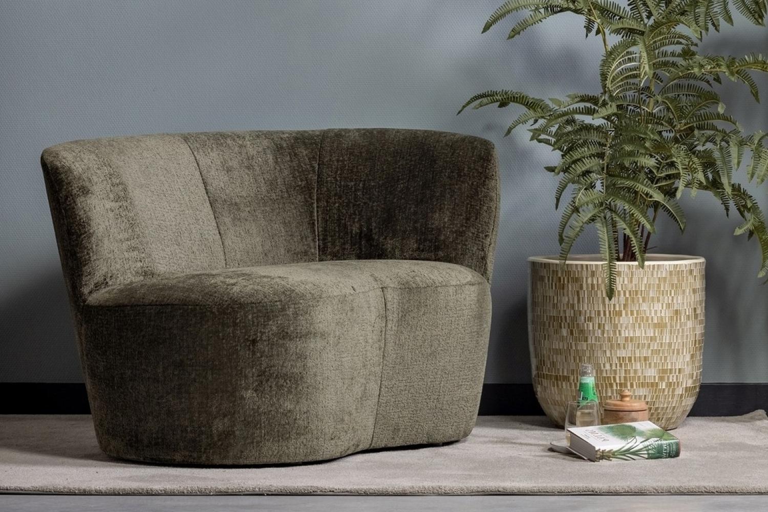 Lounge Sessel Stone rechts - Struktur-Samt Warm Green Bild 1