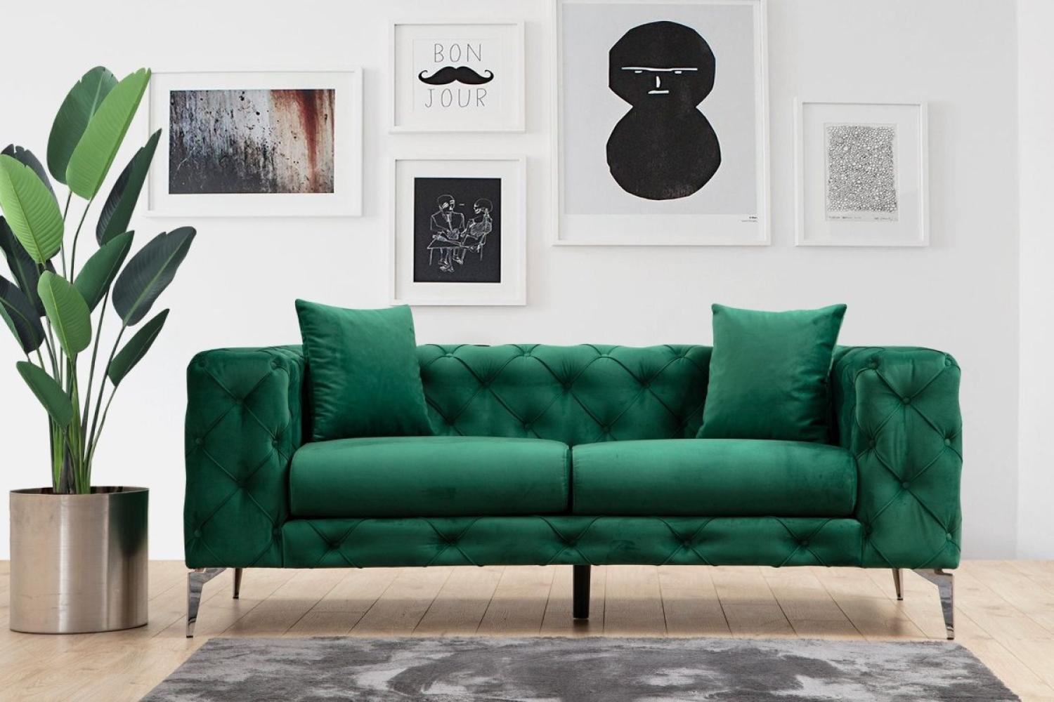 Designer Sofa Lignum Chesterfield (Samt) Grün Bild 1
