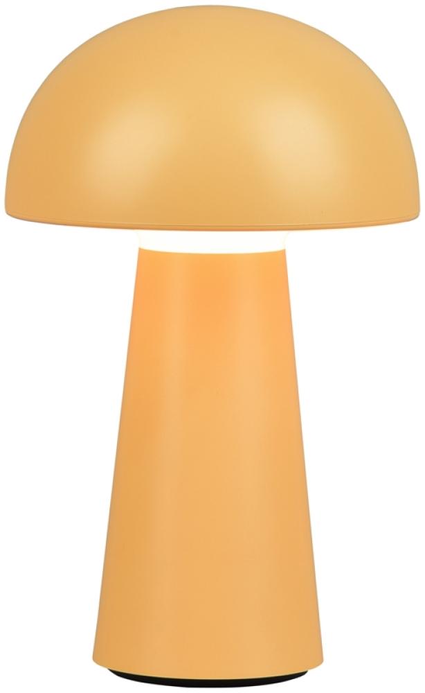 Outdoor LED Akku Tischleuchte LENNON mit Touch Dimmer, Gelb Höhe 21cm Bild 1