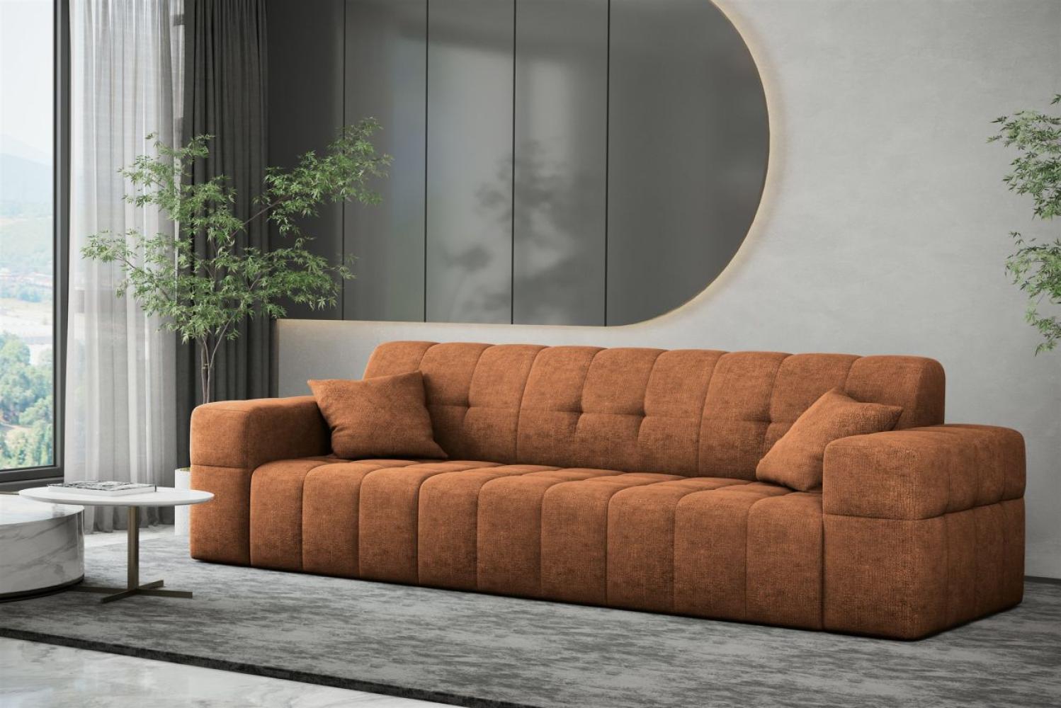 Sofa Designersofa NANCY 3-Sitzer in Stoff Perfekt Harmony Caramel Bild 1