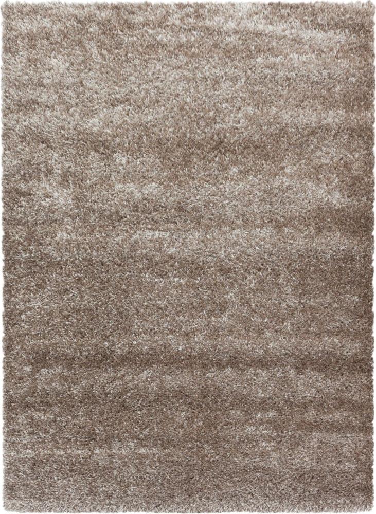 Hochflor Teppich Baquoa rechteckig - 200x290 cm - Taupe Bild 1