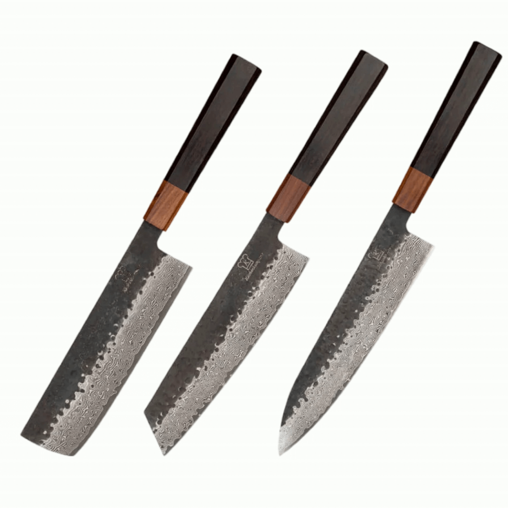 Shikku Messer Set - Damast Stahl mit 67 Lagen & japanischem VG10 Stahlkern Bild 1