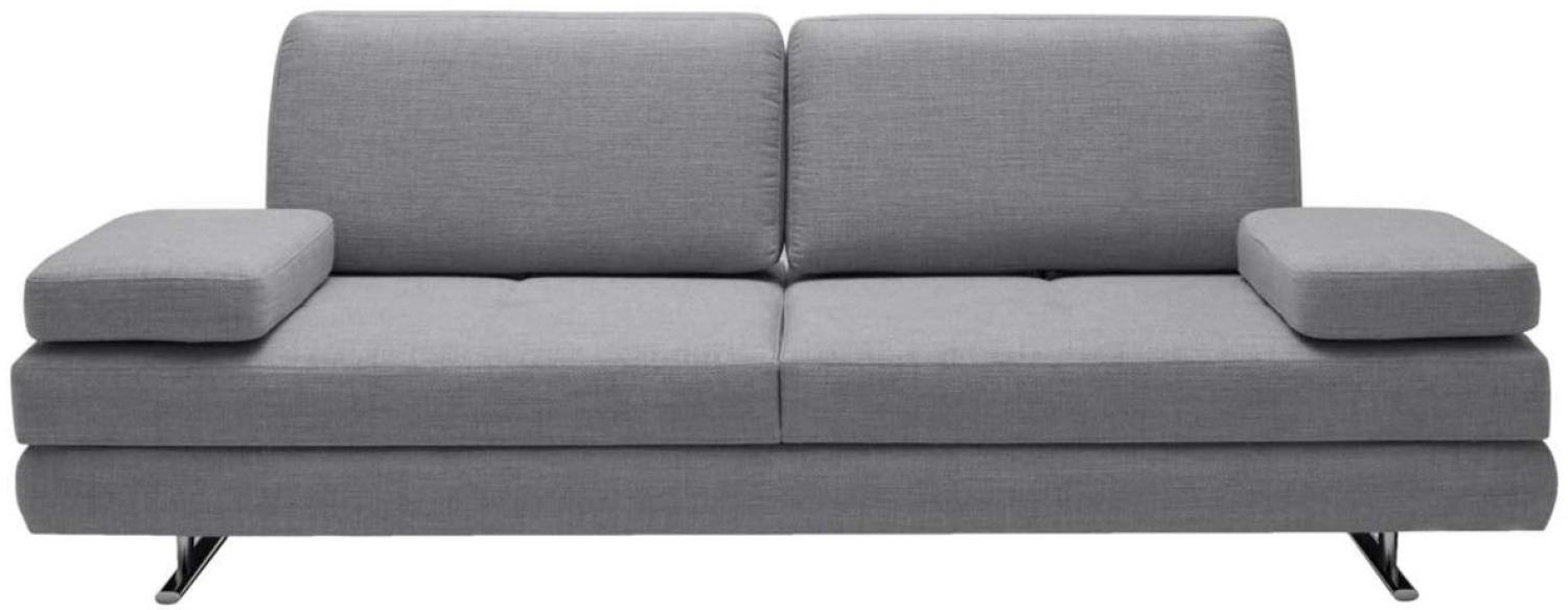 Casa Padrino Luxus Wohnzimmer Sofa mit umklappbaren Armlehnen Grau 218 x 108 x H. 81 cm Bild 1
