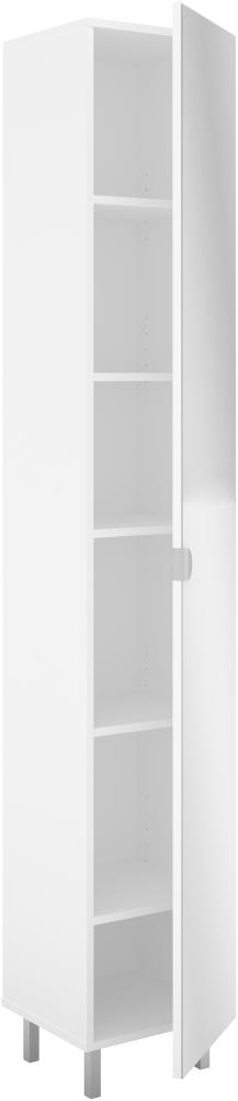 FMD Möbel - TARRAGONA 1 - Badezimmer-Schrank - melaminharzbeschichtete Spanplatte - weiß - 195,5 x 33,5 x 31,5 cm Bild 1