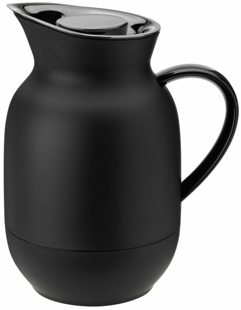 Stelton Isolierkanne Amphora für Kaffee, Kaffeekanne mit Glaseinsatz, Thermokanne, Kunststoff, Soft Black, 1 Liter, 221-1 Bild 1