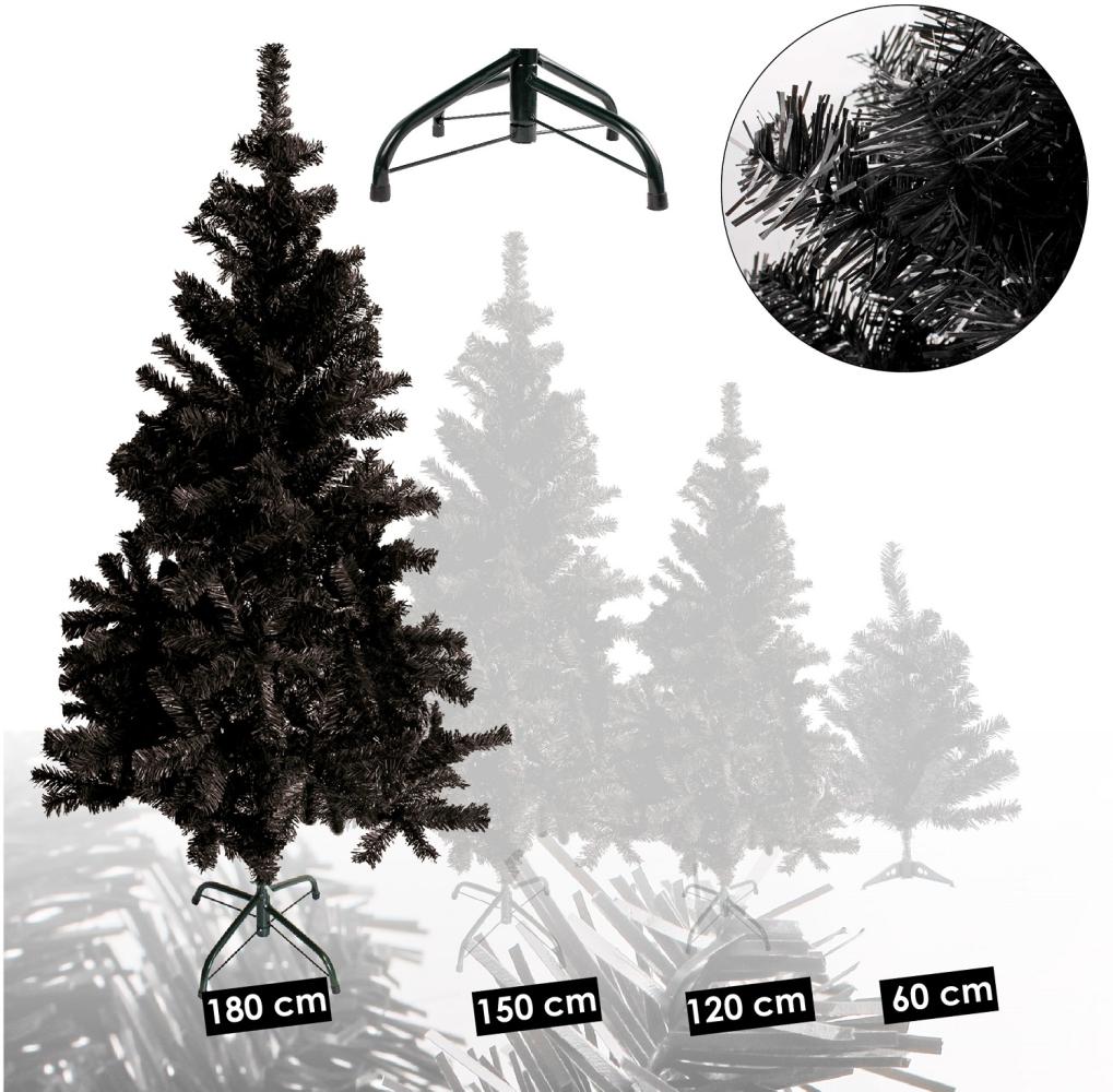Künstlicher Weihnachtsbaum inkl. Ständer Tannenbaum Christbaum schwarz 180cm Bild 1