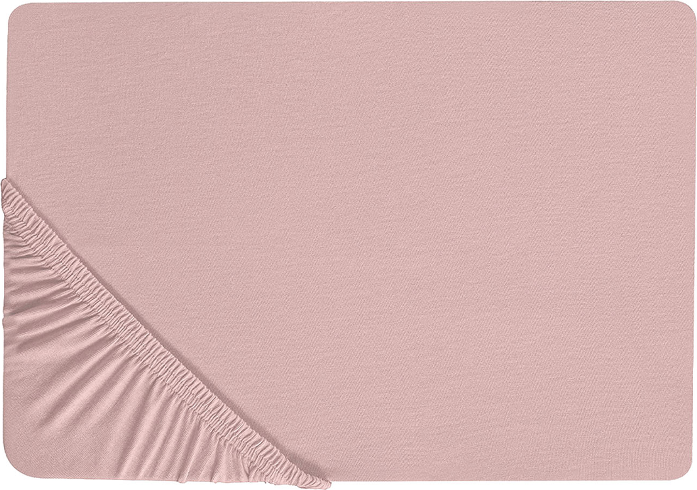 Spannbettlaken rosa Baumwolle 200 x 200 cm HOFUF Bild 1