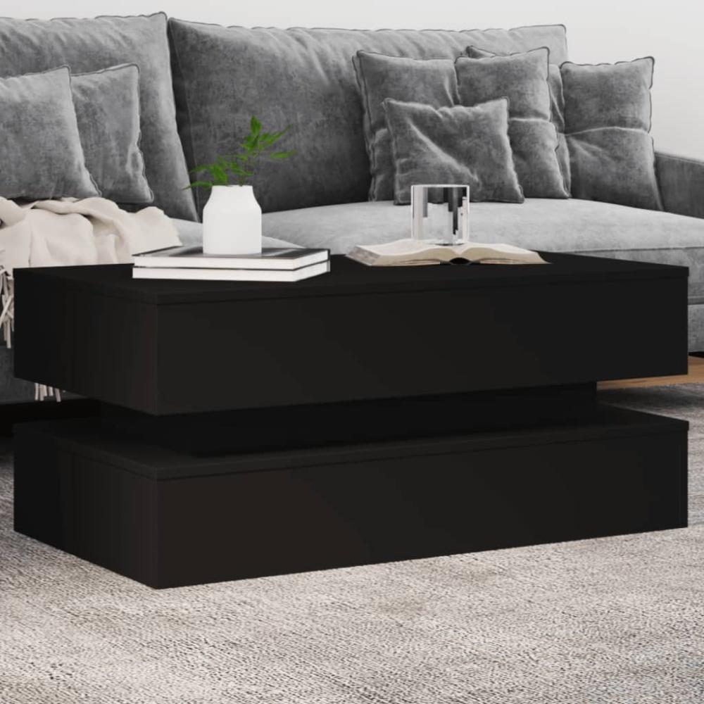 vidaXL Couchtisch mit LED-Leuchten Schwarz 90x50x40 cm Bild 1