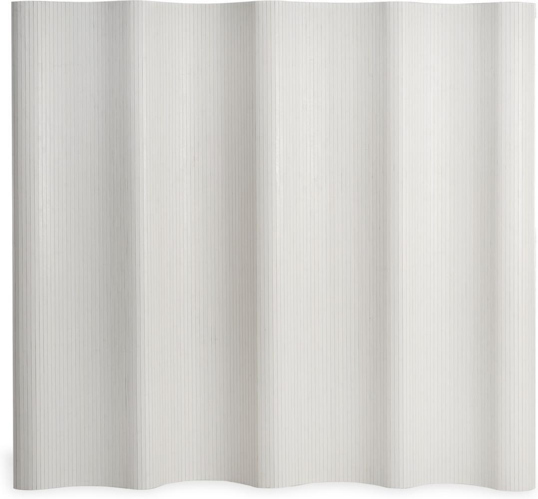 Homestyle4u Paravent Raumteiler, Bambus, weiß, 250 x 0,3 x 200 cm (BxTxH) Bild 1