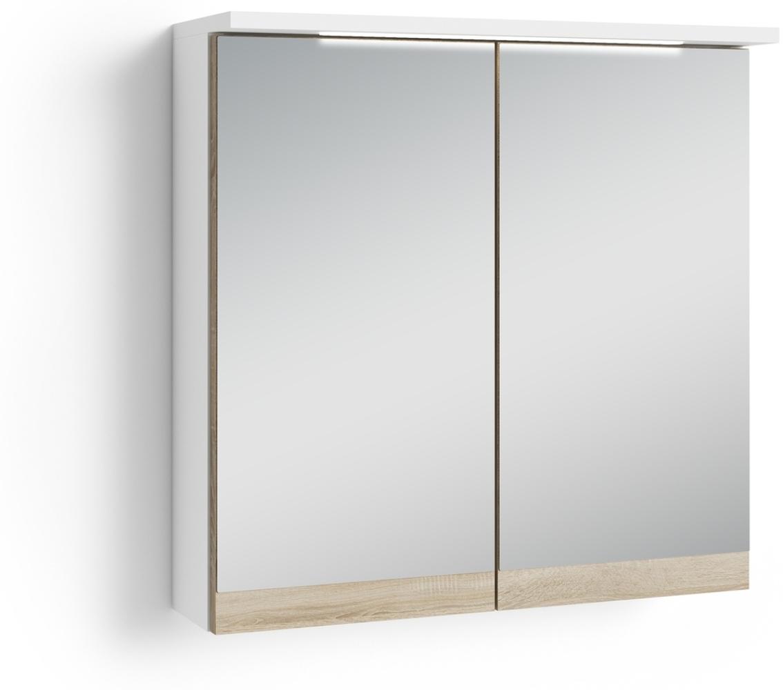 Spiegelschrank >MARINO< (BxHxT: 60x60x20 cm) in weiß - 60x60x20cm (BxHxT) Bild 1