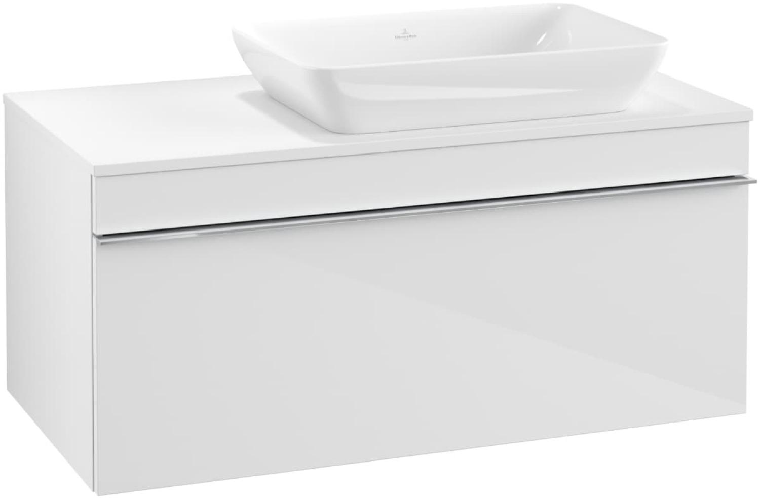 Villeroy & Boch VENTICELLO Waschtischunterschrank 95 cm breit, Weiß, Griff Chrom, für Becken rechts Bild 1