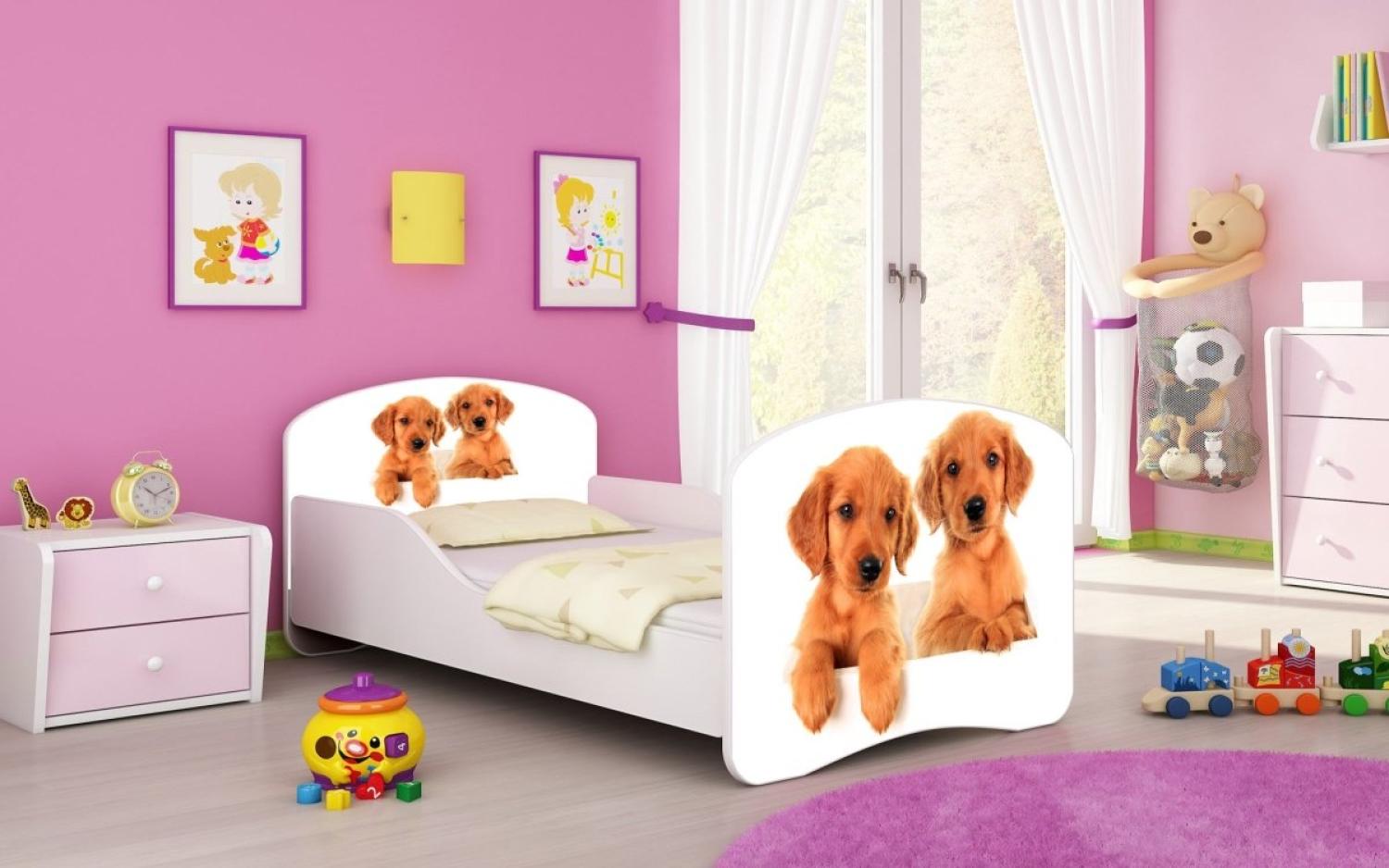 Kinderbett Milena mit verschiedenen Mustern 140x70 Dogs Bild 1