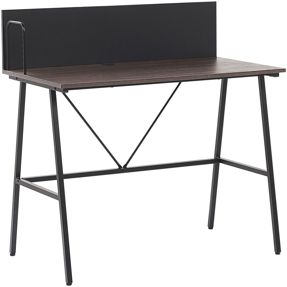 Schreibtisch heller Holzfarbton Spannplatte/Metall 100x50 cm Büro Bild 1