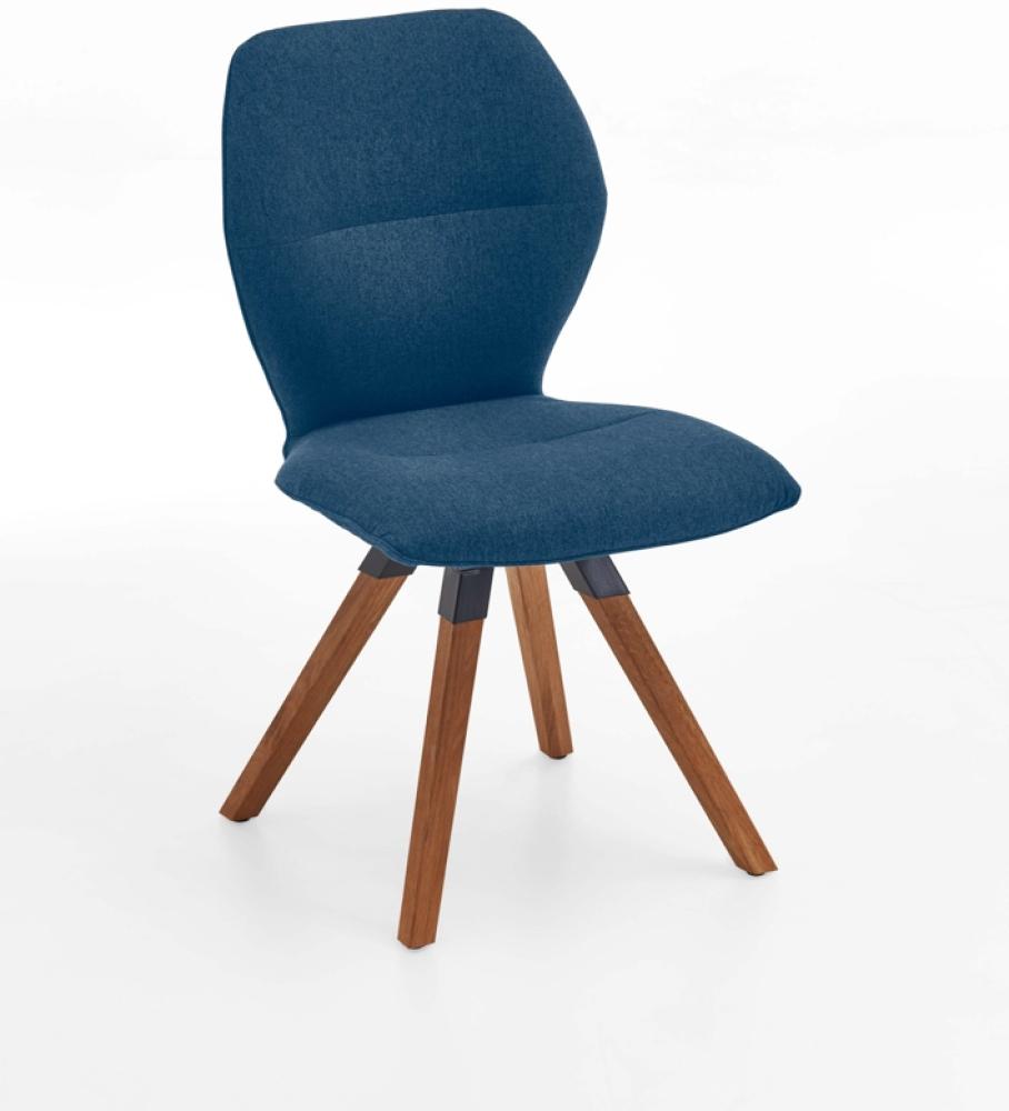 Niehoff Sitzmöbel Merlot Design-Stuhl Stativ-Gestell Massivholz/Stoff Venice Blue Eiche Massiv Bild 1