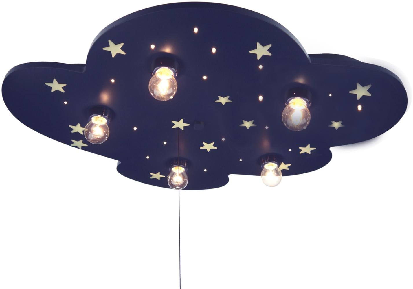 Deckenleuchte Wolke blau mit fluoreszend. Sternen "Amazon Alexa. Bild 1