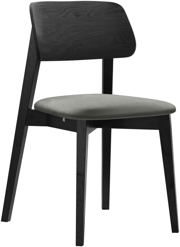 Esszimmerstuhl Taskir, Stuhl aus Buchenholz für Küche, Restaurant (Schwarz / Magic Velvet 2217) Bild 1