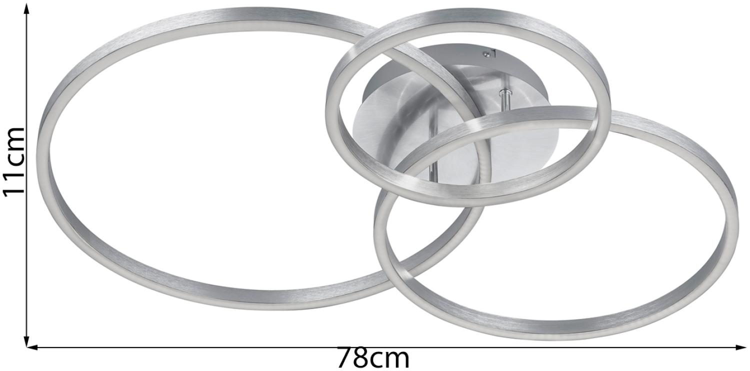 LED Deckenleuchte WINONA flach mit Fernbedienung dimmbar, 78cm, Silber Bild 1