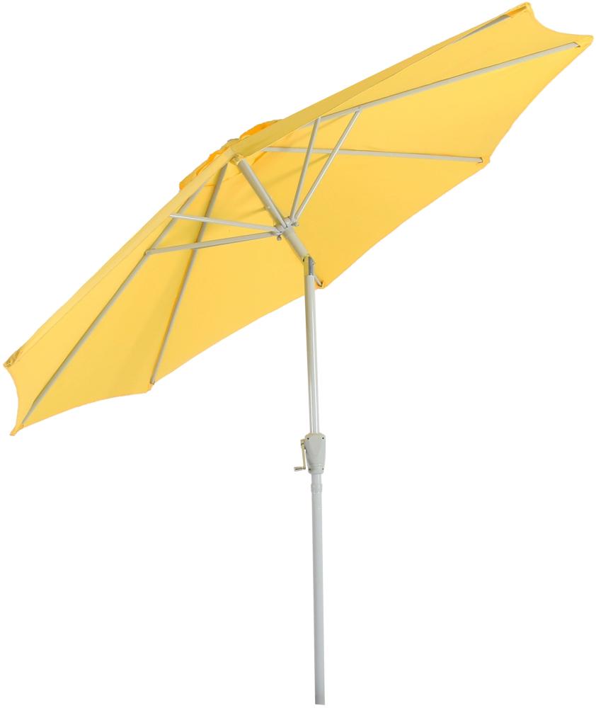 Sonnenschirm N18, Gartenschirm, Ø 2,7m neigbar Polyester/Alu 5kg ~ gelb Bild 1
