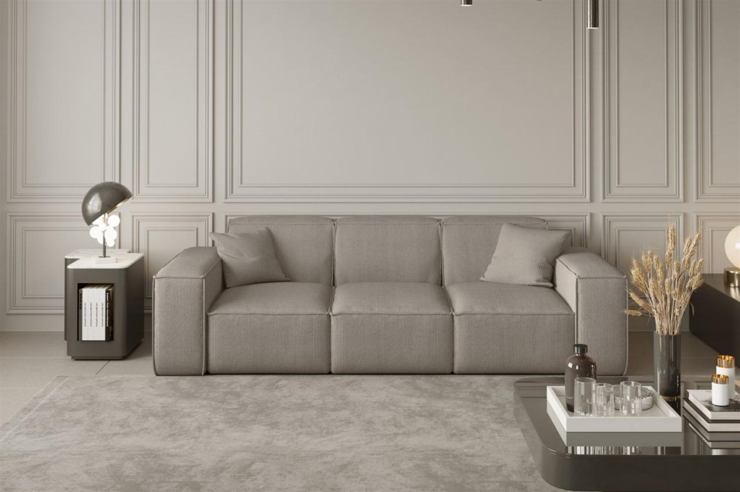 Sofa Designersofa CELES 3-Sitzer in Stoff Scala Beige Bild 1