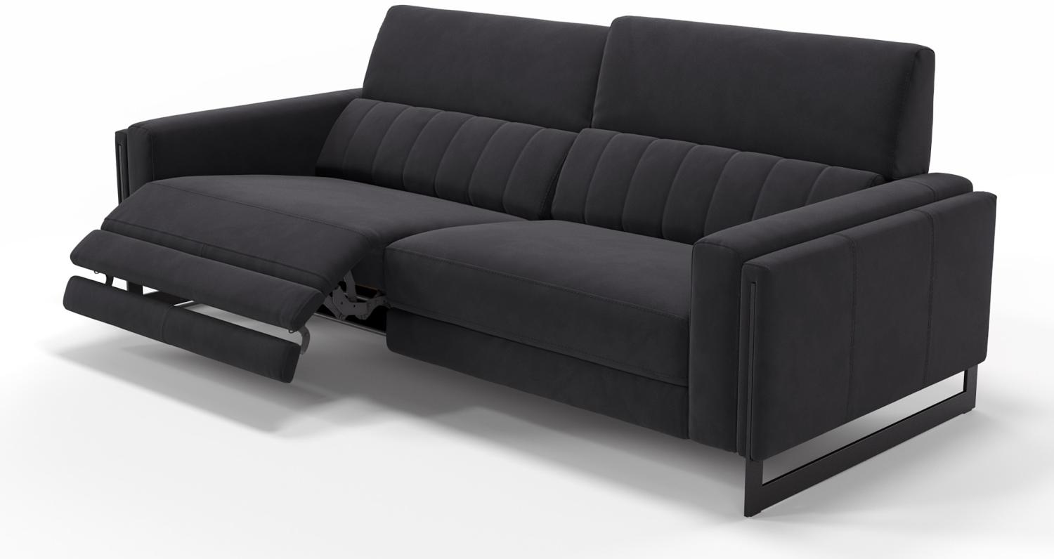 Sofanella 3-Sitzer MARA Stoffsofa Couch italienisch in Schwarz M: 232 Breite x 101 Tiefe Bild 1