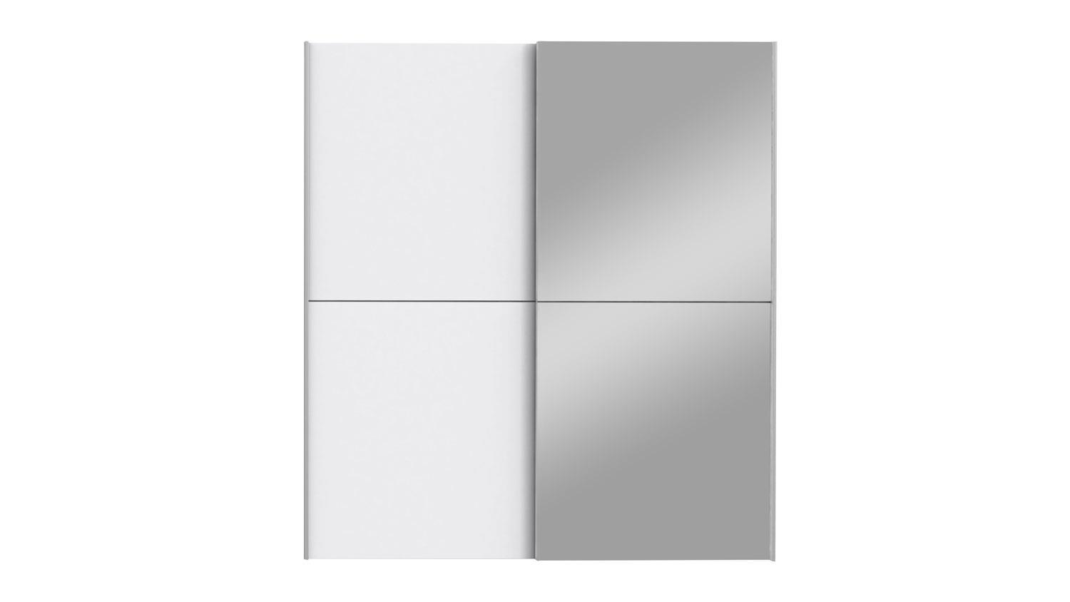 Schwebetürenschrank WHITE KISS weiß mit Spiegel 170 cm Bild 1