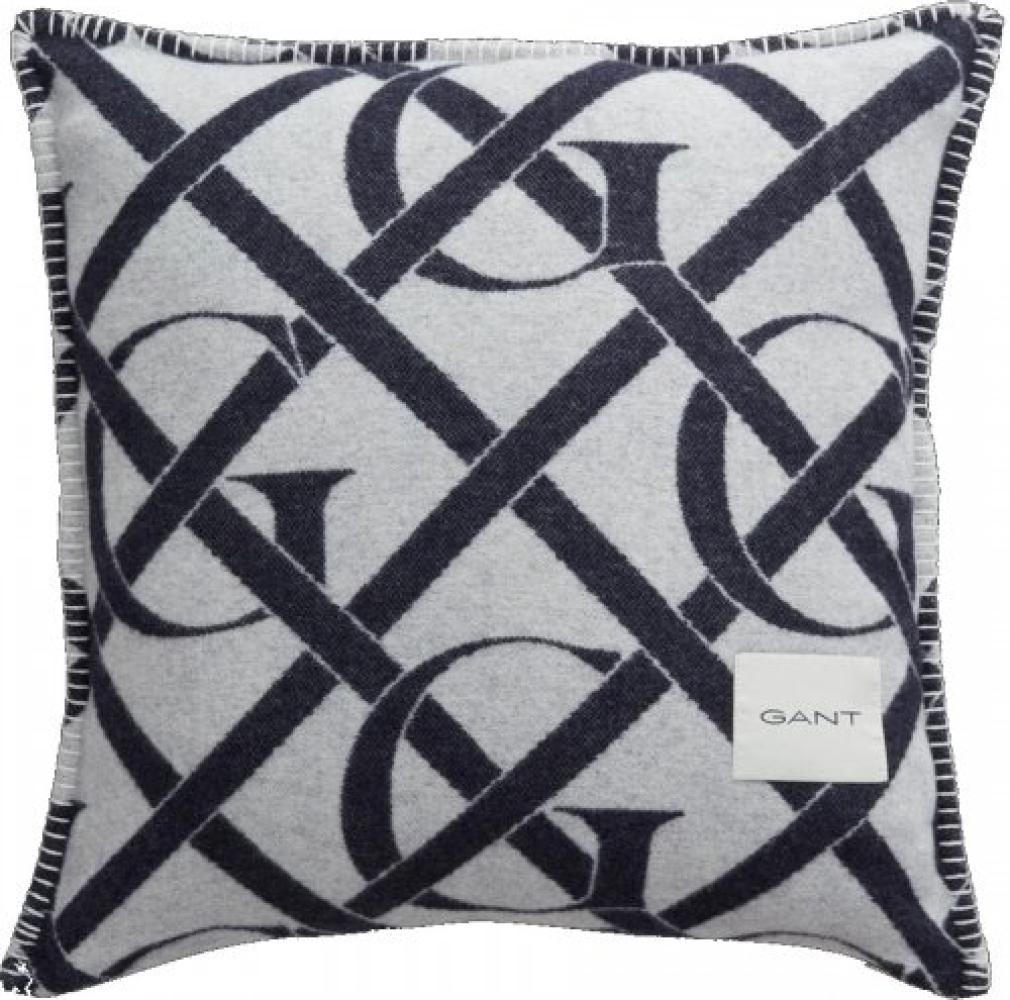 Gant Home Kissenhülle Wolle Monogram Cushion Evening Blue (50x50cm) 853099101-433 Bild 1