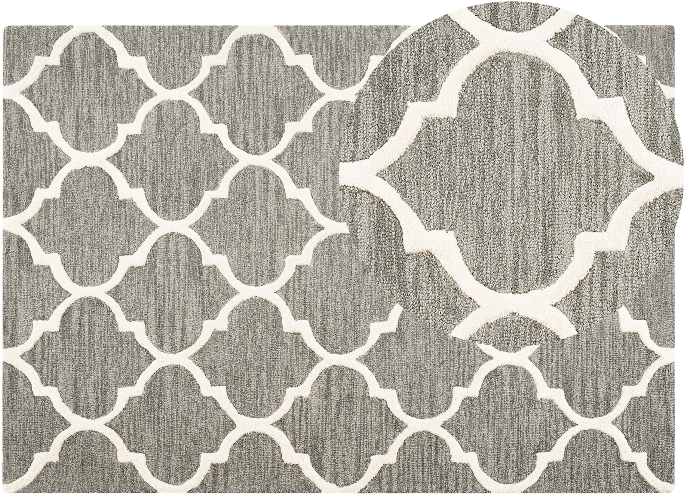Teppich grau 160 x 230 cm marokkanisches Muster Kurzflor YALOVA Bild 1