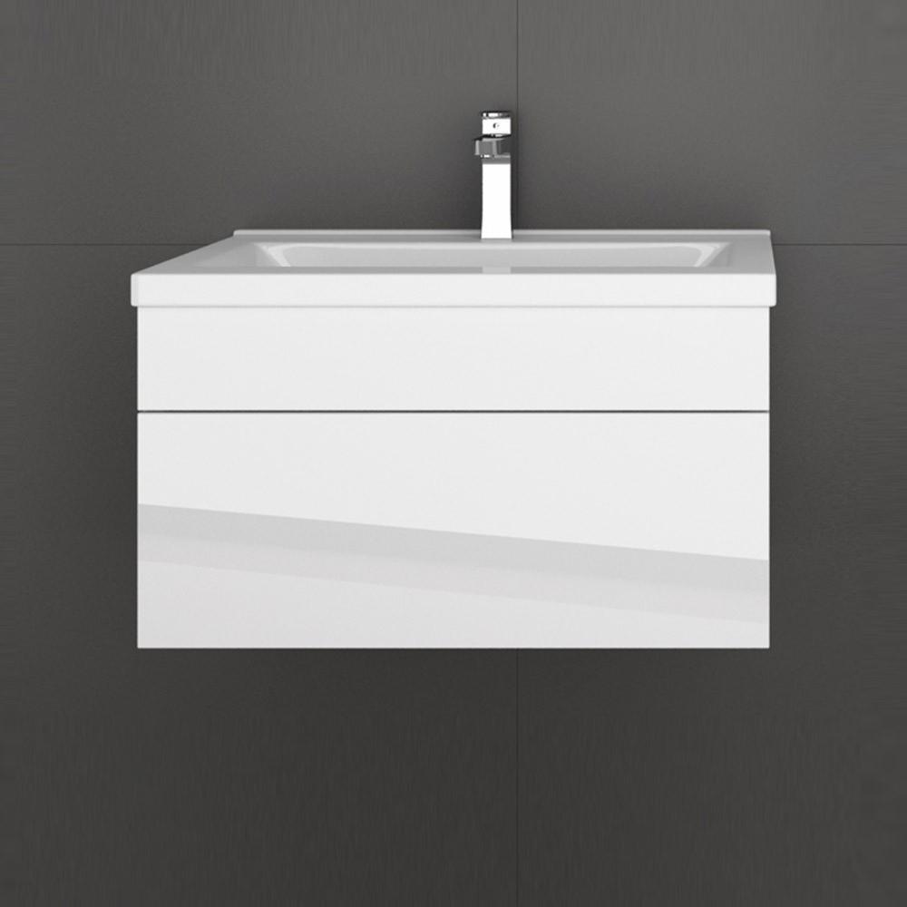 Waschtisch Waschbecken Waschplatz Set hochglanz Weiß 2 teilig Bild 1