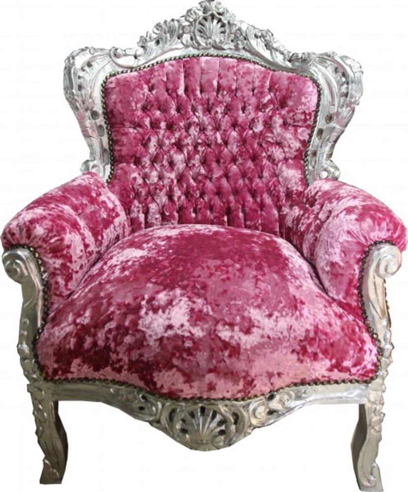 Casa Padrino Sessel King Pink / Violett - Antikstil Möbel Bild 1