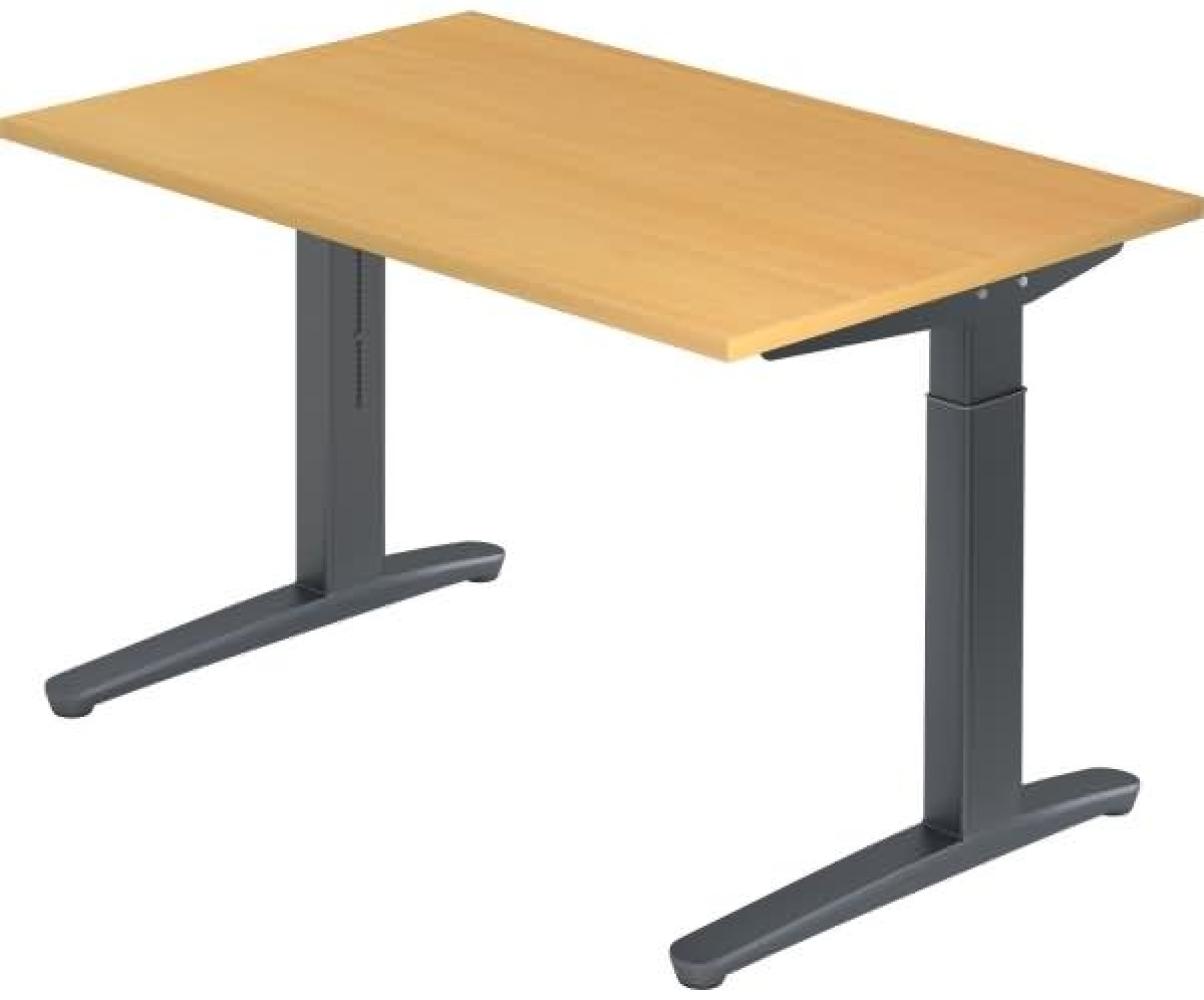 'XB12' Schreibtisch, C-Fuß, 120x80cm, Buche / Graphit Bild 1