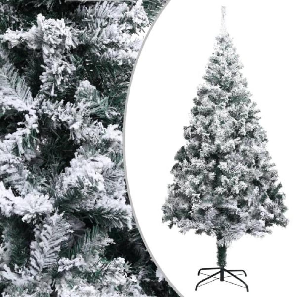 vidaXL Künstlicher Weihnachtsbaum Beschneit Grün 210 cm PVC Bild 1