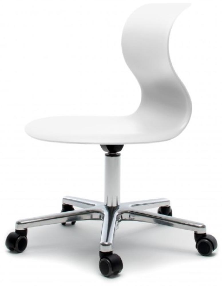 Bürostuhl und Praxisstuhl Pro 6 - unsere Topseller schneeweiß/Aluminium mit PRO-Matic ohne Armlehne ohne Sitzkissen Bild 1