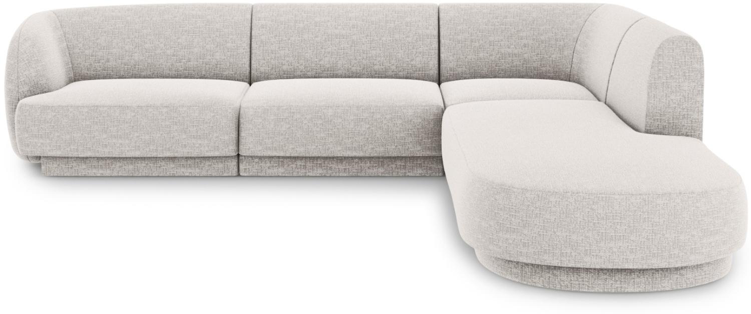 Micadoni 6-Sitzer Ecke rechts Sofa Miley | Bezug Light Grey | Beinfarbe Black Plastic Bild 1