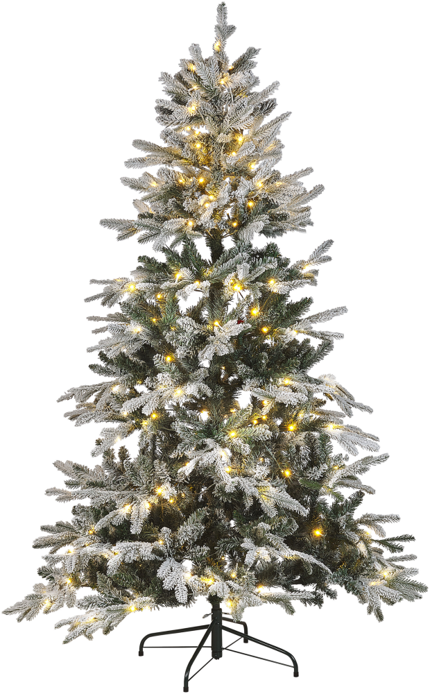 Künstlicher Weihnachtsbaum mit LED Beleuchtung schneebedeckt 180 cm weiß MIETTE Bild 1