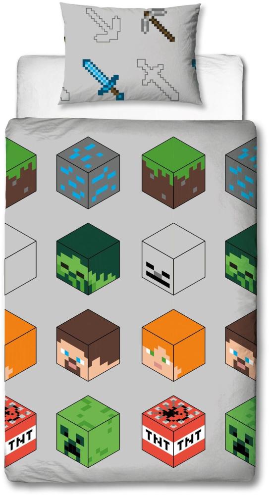 Minecraft Bettwäsche Set für Einzelbett - Einzelbett-Set für kleine Baukünstler Bild 1