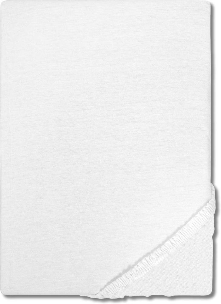 CloudComfort Basic Spannbettlaken Jersey-Stretch weiß 120 x 200 cm Bild 1