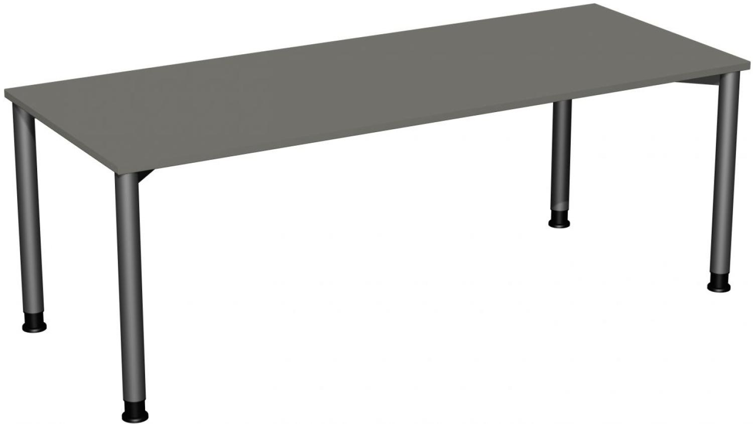 Schreibtisch '4 Fuß Flex' 200x80cm Graphit / Anthrazit Bild 1