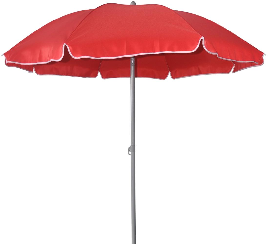 TrendLine Sonnenschirm rot Ø 180 cm UV-Schutz: 60+ Sonnenschutz Strandschirm Bild 1