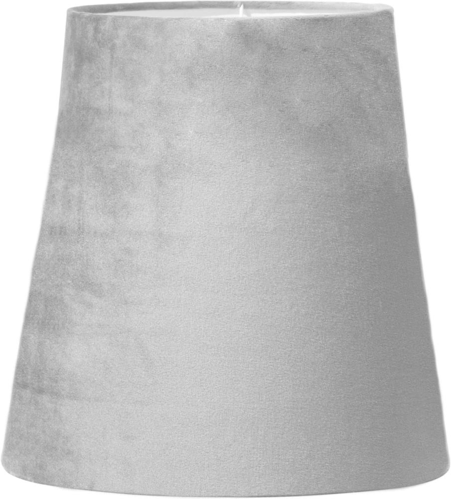 Lampenschirm Textil Samt grau PR Home Queen 12x12cm Befestigungsklipp für Kerzen Leuchtmittel Bild 1